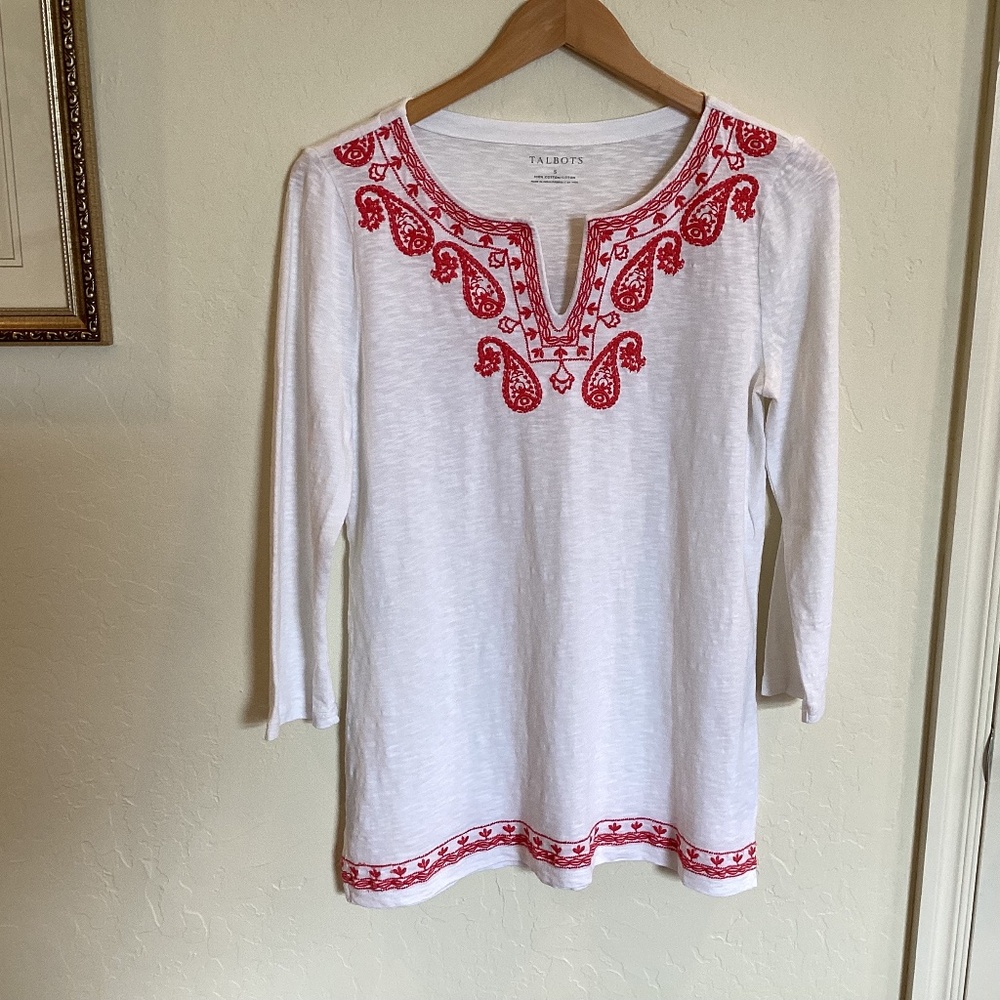 Talbots Embroidered Tunic, Size Small